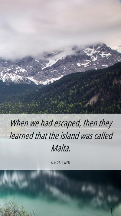 Picture 06 - Acts 28:1 WEB Mobile Phone Wallpaper - When we had escaped, then they learned that the - Mobile Bible Verse Wallpaper
