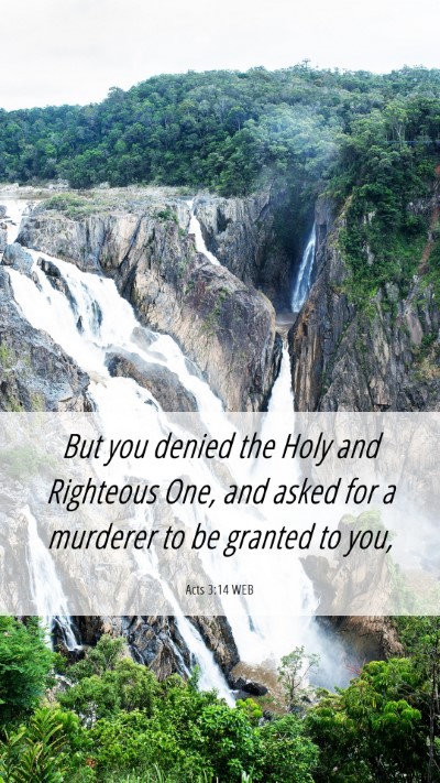 Picture 06 - Acts 3:14 WEB Mobile Phone Wallpaper - But you denied the Holy and Righteous One, and - Mobile Bible Verse Wallpaper
