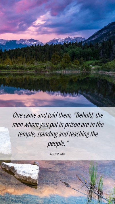 Picture 06 - Acts 5:25 WEB Mobile Phone Wallpaper - One came and told them, 