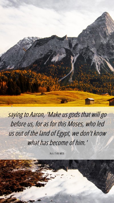 Picture 06 - Acts 7:40 WEB Mobile Phone Wallpaper - saying to Aaron, 'Make us gods that will go - Mobile Bible Verse Wallpaper