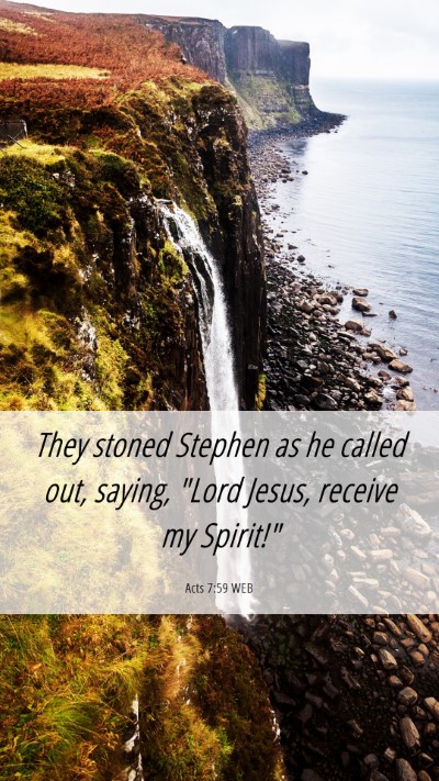 Picture 06 - Acts 7:59 WEB Mobile Phone Wallpaper - They stoned Stephen as he called out, saying, - Mobile Bible Verse Wallpaper