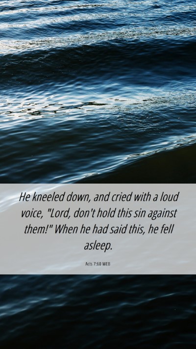 Picture 06 - Acts 7:60 WEB Mobile Phone Wallpaper - He kneeled down, and cried with a loud voice, - Mobile Bible Verse Wallpaper