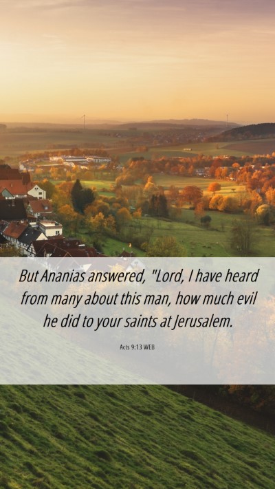 Picture 06 - Acts 9:13 WEB Mobile Phone Wallpaper - But Ananias answered, 