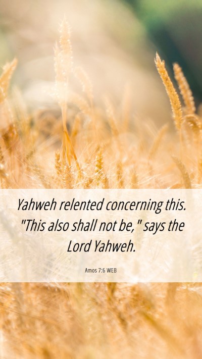 Picture 06 - Amos 7:6 WEB Mobile Phone Wallpaper - Yahweh relented concerning this. 