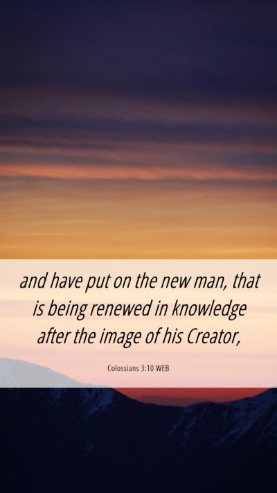 Picture 06 - Colossians 3:10 WEB Mobile Phone Wallpaper - and have put on the new man, that is being - Mobile Bible Verse Wallpaper