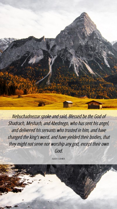 Picture 06 - Daniel 3:28 WEB Mobile Phone Wallpaper - Nebuchadnezzar spoke and said, Blessed be the God - Mobile Bible Verse Wallpaper