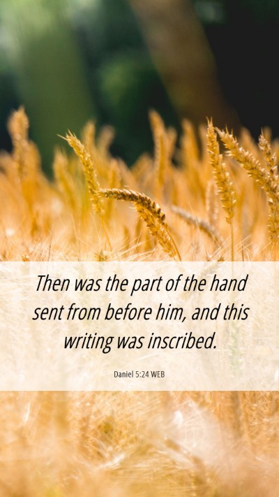 Picture 06 - Daniel 5:24 WEB Mobile Phone Wallpaper - Then was the part of the hand sent from before - Mobile Bible Verse Wallpaper