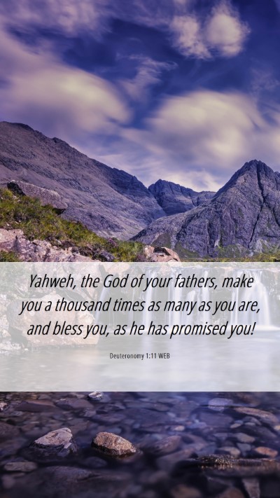 Picture 06 - Deuteronomy 1:11 WEB Mobile Phone Wallpaper - Yahweh, the God of your fathers, make you a - Mobile Bible Verse Wallpaper