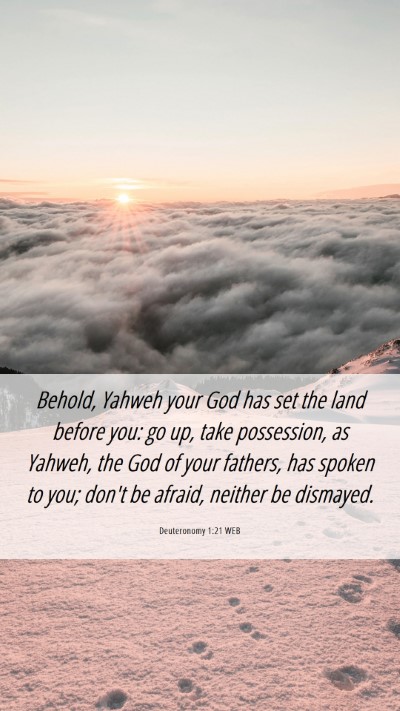 Picture 06 - Deuteronomy 1:21 WEB Mobile Phone Wallpaper - Behold, Yahweh your God has set the land before - Mobile Bible Verse Wallpaper