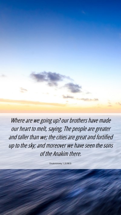 Picture 06 - Deuteronomy 1:28 WEB Mobile Phone Wallpaper - Where are we going up? our brothers have made our - Mobile Bible Verse Wallpaper
