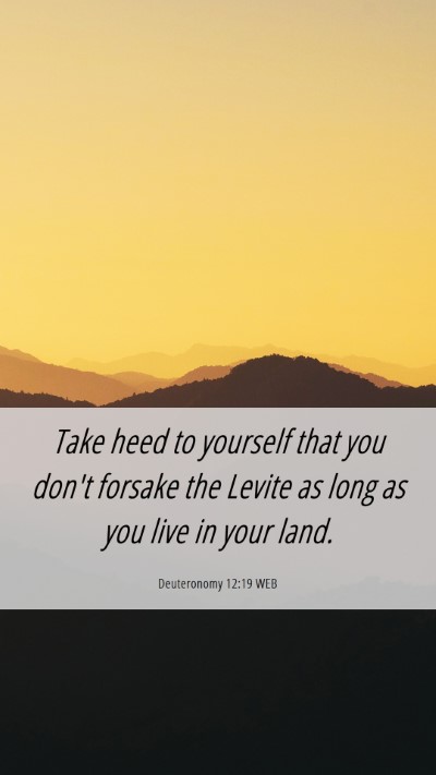 Picture 06 - Deuteronomy 12:19 WEB Mobile Phone Wallpaper - Take heed to yourself that you don't forsake the - Mobile Bible Verse Wallpaper