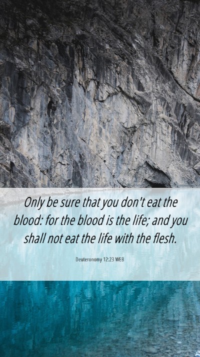 Picture 06 - Deuteronomy 12:23 WEB Mobile Phone Wallpaper - Only be sure that you don't eat the blood: for - Mobile Bible Verse Wallpaper