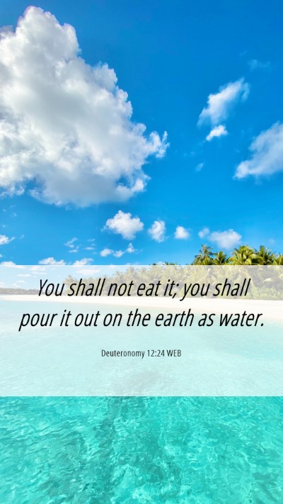 Picture 06 - Deuteronomy 12:24 WEB Mobile Phone Wallpaper - You shall not eat it; you shall pour it out on - Mobile Bible Verse Wallpaper