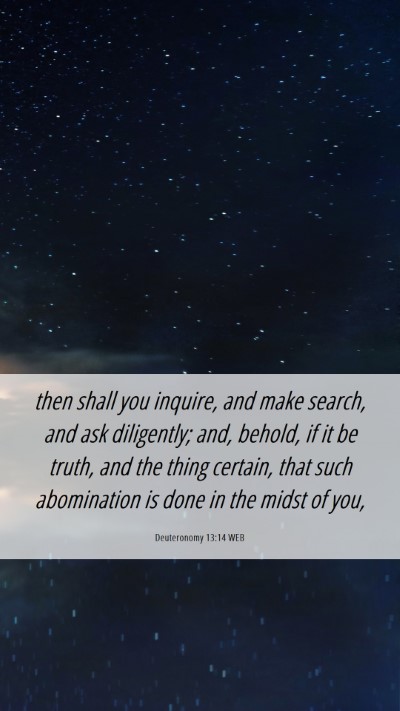 Picture 06 - Deuteronomy 13:14 WEB Mobile Phone Wallpaper - then shall you inquire, and make search, and ask - Mobile Bible Verse Wallpaper