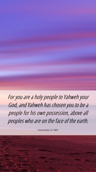 Picture 06 - Deuteronomy 14:2 WEB Mobile Phone Wallpaper - For you are a holy people to Yahweh your God, and - Mobile Bible Verse Wallpaper