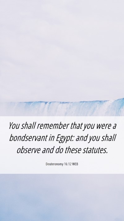 Picture 06 - Deuteronomy 16:12 WEB Mobile Phone Wallpaper - You shall remember that you were a bondservant in - Mobile Bible Verse Wallpaper