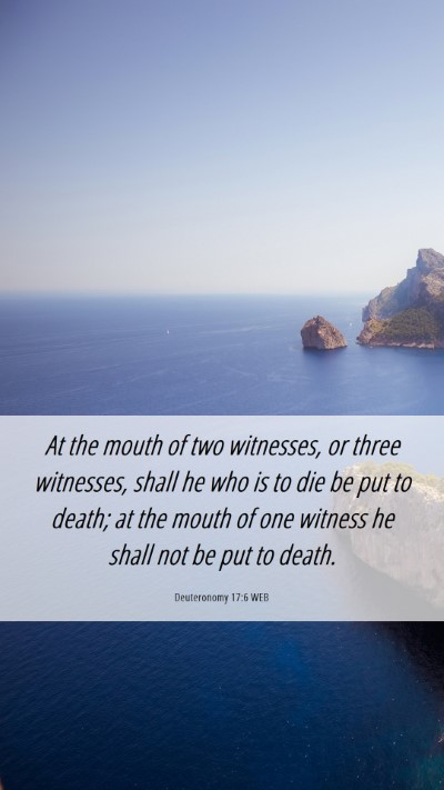 Picture 06 - Deuteronomy 17:6 WEB Mobile Phone Wallpaper - At the mouth of two witnesses, or three - Mobile Bible Verse Wallpaper