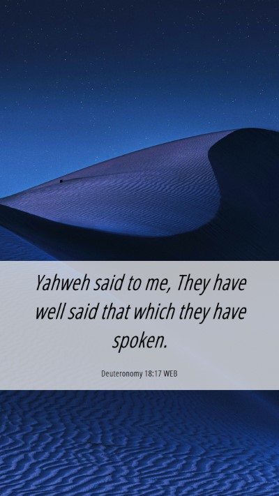 Picture 06 - Deuteronomy 18:17 WEB Mobile Phone Wallpaper - Yahweh said to me, They have well said that which - Mobile Bible Verse Wallpaper