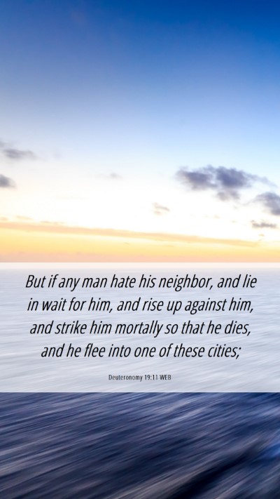 Picture 06 - Deuteronomy 19:11 WEB Mobile Phone Wallpaper - But if any man hate his neighbor, and lie in wait - Mobile Bible Verse Wallpaper