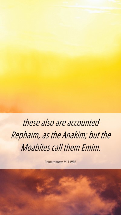 Picture 06 - Deuteronomy 2:11 WEB Mobile Phone Wallpaper - these also are accounted Rephaim, as the Anakim; - Mobile Bible Verse Wallpaper