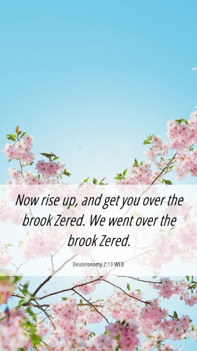 Picture 06 - Deuteronomy 2:13 WEB Mobile Phone Wallpaper - Now rise up, and get you over the brook Zered. We - Mobile Bible Verse Wallpaper