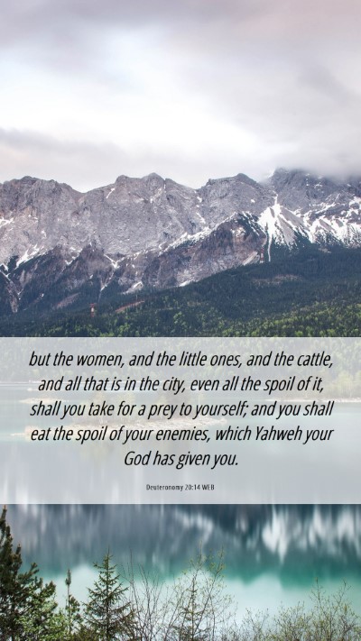 Picture 06 - Deuteronomy 20:14 WEB Mobile Phone Wallpaper - but the women, and the little ones, and the - Mobile Bible Verse Wallpaper