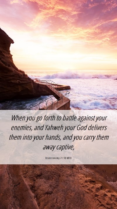 Picture 06 - Deuteronomy 21:10 WEB Mobile Phone Wallpaper - When you go forth to battle against your enemies, - Mobile Bible Verse Wallpaper