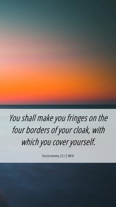 Picture 06 - Deuteronomy 22:12 WEB Mobile Phone Wallpaper - You shall make you fringes on the four borders of - Mobile Bible Verse Wallpaper