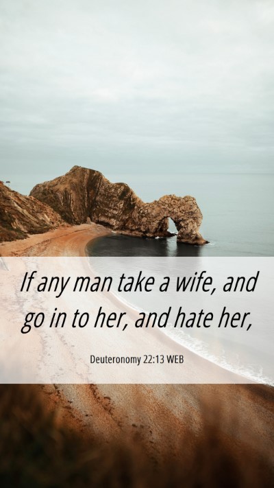 Picture 06 - Deuteronomy 22:13 WEB Mobile Phone Wallpaper - If any man take a wife, and go in to her, and - Mobile Bible Verse Wallpaper