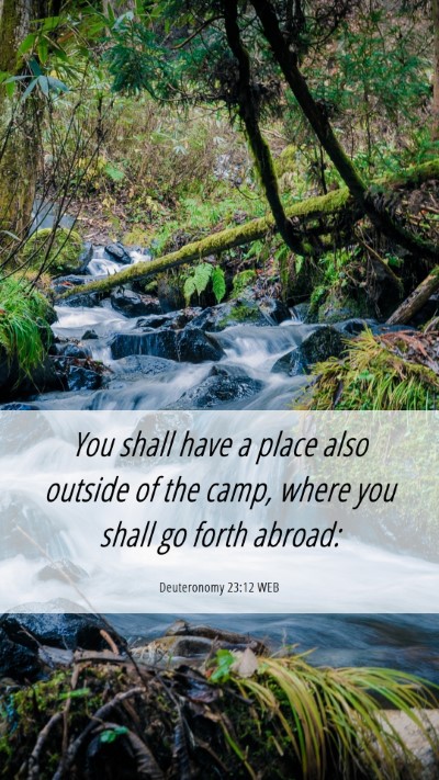 Picture 06 - Deuteronomy 23:12 WEB Mobile Phone Wallpaper - You shall have a place also outside of the camp, - Mobile Bible Verse Wallpaper
