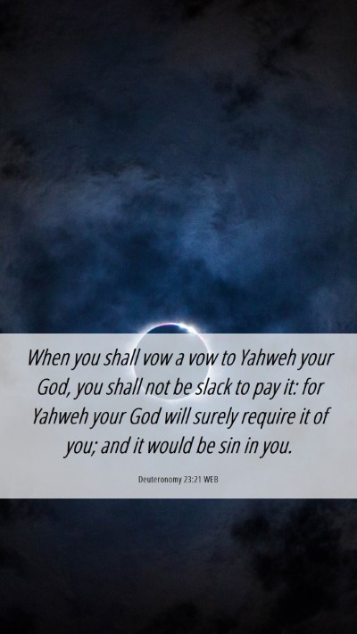 Picture 06 - Deuteronomy 23:21 WEB Mobile Phone Wallpaper - When you shall vow a vow to Yahweh your God, you - Mobile Bible Verse Wallpaper