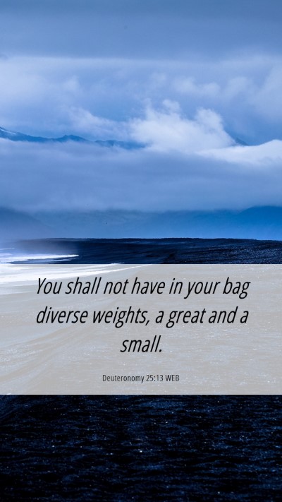 Picture 06 - Deuteronomy 25:13 WEB Mobile Phone Wallpaper - You shall not have in your bag diverse weights, a - Mobile Bible Verse Wallpaper