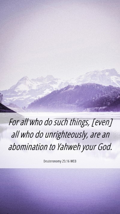 Picture 06 - Deuteronomy 25:16 WEB Mobile Phone Wallpaper - For all who do such things, [even] all who do - Mobile Bible Verse Wallpaper