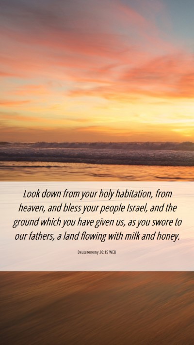 Picture 06 - Deuteronomy 26:15 WEB Mobile Phone Wallpaper - Look down from your holy habitation, from heaven, - Mobile Bible Verse Wallpaper