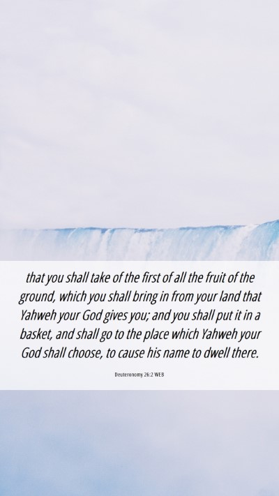 Picture 06 - Deuteronomy 26:2 WEB Mobile Phone Wallpaper - that you shall take of the first of all the fruit - Mobile Bible Verse Wallpaper
