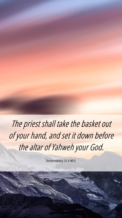 Picture 06 - Deuteronomy 26:4 WEB Mobile Phone Wallpaper - The priest shall take the basket out of your - Mobile Bible Verse Wallpaper