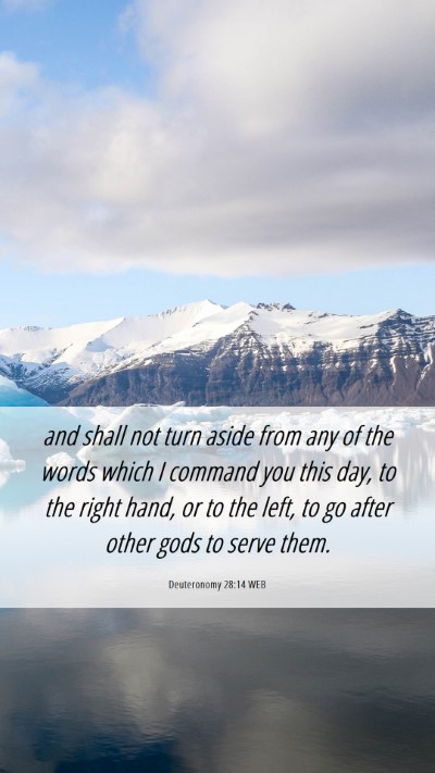 Picture 06 - Deuteronomy 28:14 WEB Mobile Phone Wallpaper - and shall not turn aside from any of the words - Mobile Bible Verse Wallpaper