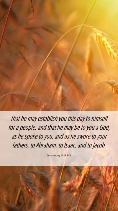 Picture 06 - Deuteronomy 29:13 WEB Mobile Phone Wallpaper - that he may establish you this day to himself for - Mobile Bible Verse Wallpaper