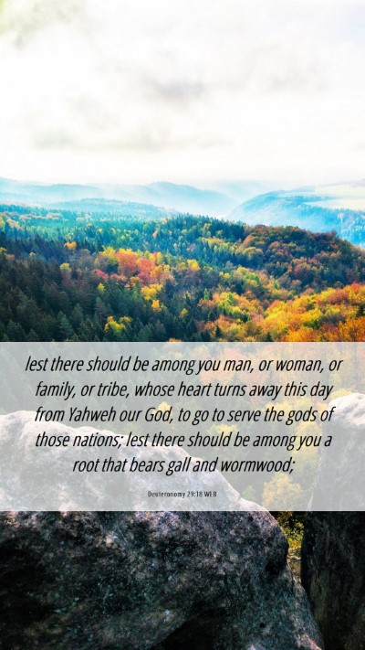 Picture 06 - Deuteronomy 29:18 WEB Mobile Phone Wallpaper - lest there should be among you man, or woman, or - Mobile Bible Verse Wallpaper