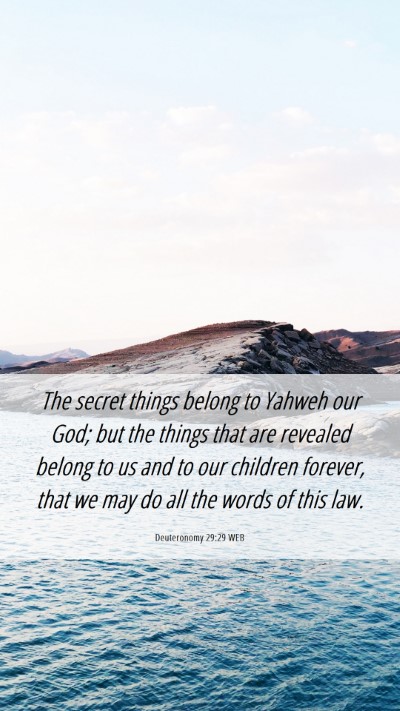 Picture 06 - Deuteronomy 29:29 WEB Mobile Phone Wallpaper - The secret things belong to Yahweh our God; but - Mobile Bible Verse Wallpaper