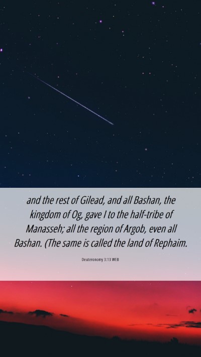 Picture 06 - Deuteronomy 3:13 WEB Mobile Phone Wallpaper - and the rest of Gilead, and all Bashan, the - Mobile Bible Verse Wallpaper