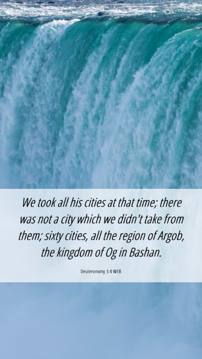 Picture 06 - Deuteronomy 3:4 WEB Mobile Phone Wallpaper - We took all his cities at that time; there was - Mobile Bible Verse Wallpaper
