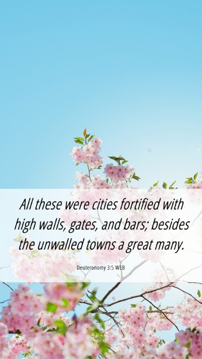 Picture 06 - Deuteronomy 3:5 WEB Mobile Phone Wallpaper - All these were cities fortified with high walls, - Mobile Bible Verse Wallpaper