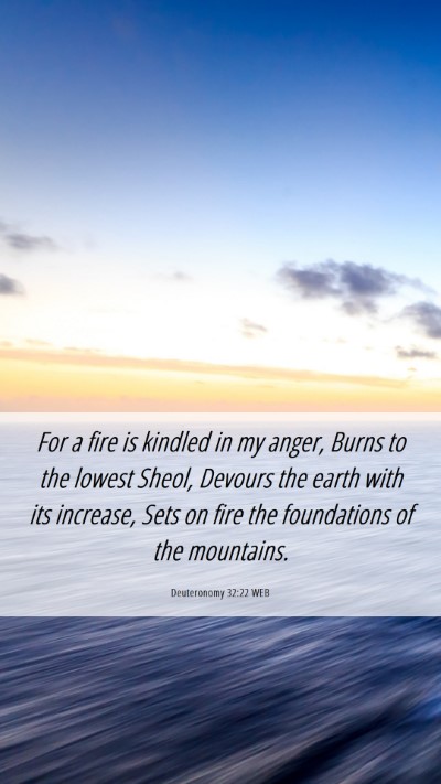 Picture 06 - Deuteronomy 32:22 WEB Mobile Phone Wallpaper - For a fire is kindled in my anger, Burns to the - Mobile Bible Verse Wallpaper