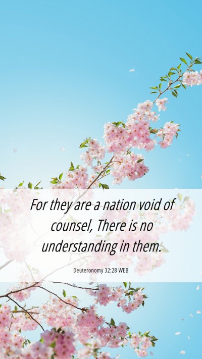 Picture 06 - Deuteronomy 32:28 WEB Mobile Phone Wallpaper - For they are a nation void of counsel, There is - Mobile Bible Verse Wallpaper