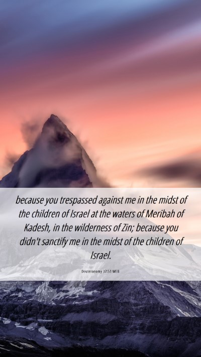 Picture 06 - Deuteronomy 32:51 WEB Mobile Phone Wallpaper - because you trespassed against me in the midst of - Mobile Bible Verse Wallpaper