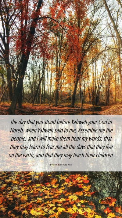 Picture 06 - Deuteronomy 4:10 WEB Mobile Phone Wallpaper - the day that you stood before Yahweh your God in - Mobile Bible Verse Wallpaper