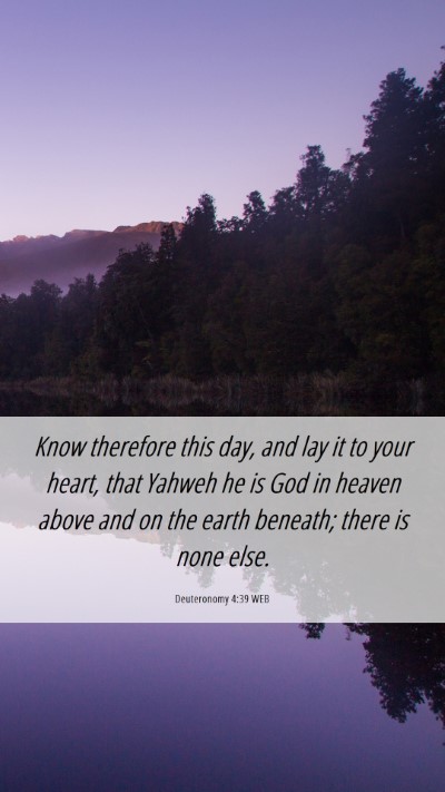 Picture 06 - Deuteronomy 4:39 WEB Mobile Phone Wallpaper - Know therefore this day, and lay it to your - Mobile Bible Verse Wallpaper