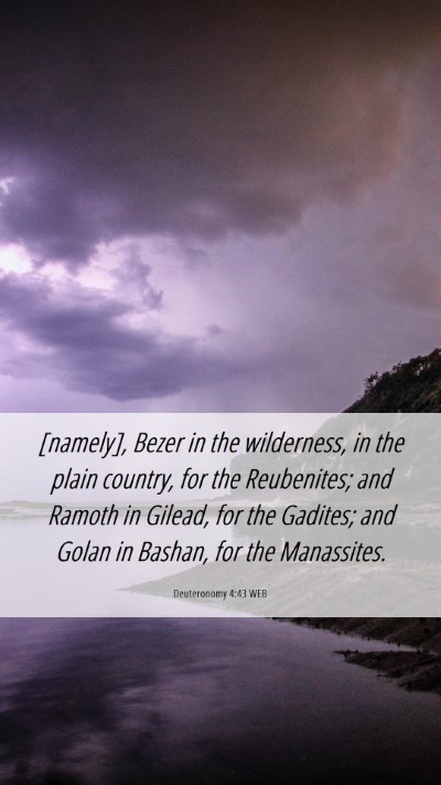 Picture 06 - Deuteronomy 4:43 WEB Mobile Phone Wallpaper - [namely], Bezer in the wilderness, in the plain - Mobile Bible Verse Wallpaper