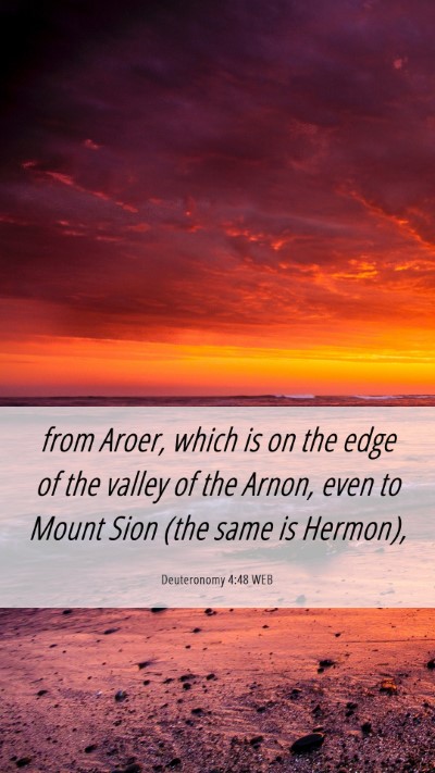 Picture 06 - Deuteronomy 4:48 WEB Mobile Phone Wallpaper - from Aroer, which is on the edge of the valley of - Mobile Bible Verse Wallpaper